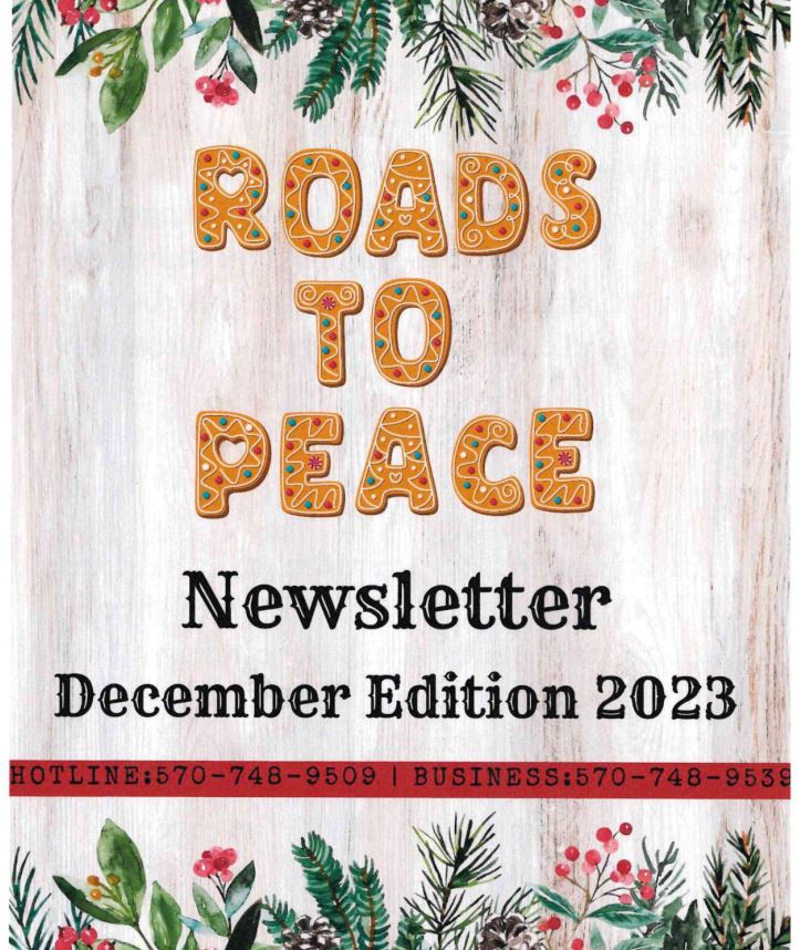 Roads to Peace December 2023 Newsletter - Front Page
